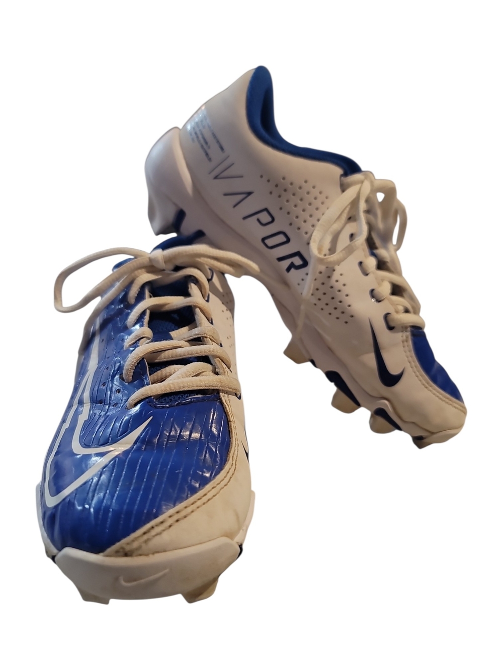 Nike Blue and White Youth Athletic Shoe size 2Y Vapor Ultrafly4 Keystone